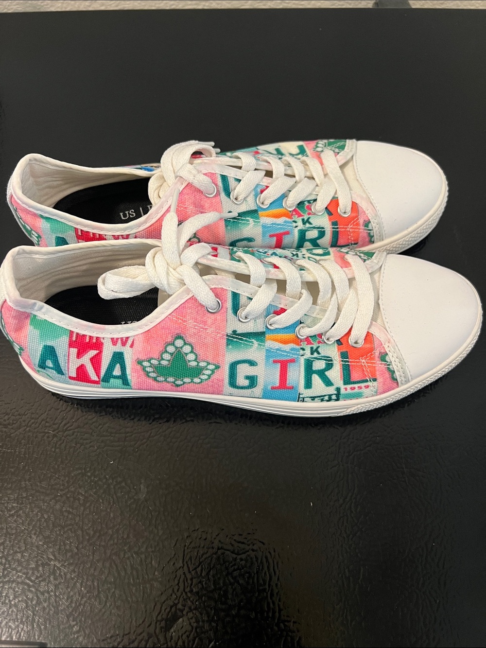 ePretty Multicolor Graphic Canvas Sneakers with White Toe